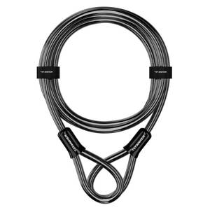 lot 20257 image: Titanker Bike Lock Cable,12mm Thick Security Cable with Loops Heavy Duty Steel Cable Vinyl Coated Bike Cable Lock Security Chain (4ft, 7ft, 15ft, 30ft)