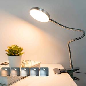 lot 20260 image: LiFMIRA Clip on Lamp Reading Light 5 Color Modes 10 Brightness 8W Silver