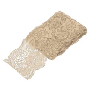 lot 20262 image: MECCANIXITY 3 Inch Wide 5 Yard Elastic Lace Ribbon Beige Floral Pattern Stretch Lace Trim Embroidered Fabric for Sewing Making and DIY Crafts Gift Wrapping Bouquets Wedding Decor