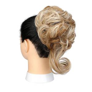lot 20264 image: Messy Bun Hair Piece Tousled Updo Hair Buns Extension Elastic Hair Band Hair Pieces Curly Hair Bun Scrunchie for Women Curly Chignon Ponytail Hairpiece Daily Wear(Ginger Brown Mix Bleach Blonde)