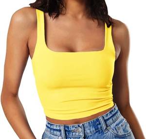 lot 20267 image: Artfish Womens Sleeveless Square Neck Crop Tank Top, M