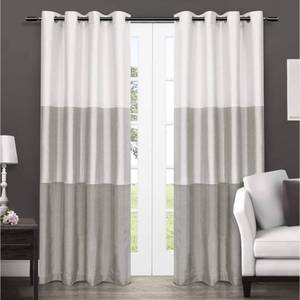 lot 20290 image: Exclusive Home Striped Grommet Curtain Panel Pair 54x96