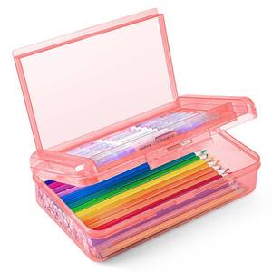 lot 20303 image: Nuozme Dual-Layer Plastic Pencil Box Case