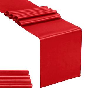 lot 20315 image: Hahuho Satin Table Runner 12 x 108 Inches Red 5-Pack