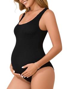 lot 20324 image: Summer Mae Seamless Maternity One Piece Swimsuit Black,SIZE F