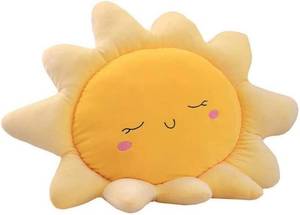 lot 20332 image: JOSON Sun Shaped Plush Pillow, 23.7 inch Yellow