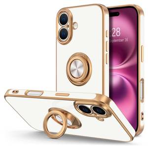lot 1001 image: Hython iPhone 16 Plus Case with Ring Stand, Rose Gold