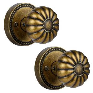 lot 5120 image: Newlaking Antique Brass Dummy Door Knobs 2-Pack