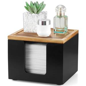 lot 5143 image: Wood Facial Towel Holder Box with Lid