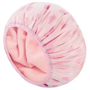 lot 6089 image: Auban Shower Cap Terry Cloth Lined Pink Large
