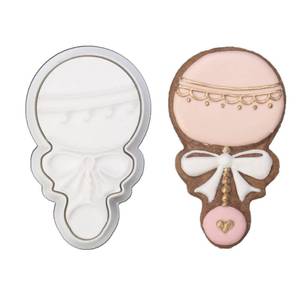 lot 6107 image: Mostop Baby Rattle 3D Cookie Cutter and Stamper Set
