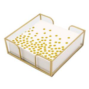 lot 17356 image: Glass Napkin Holder with Brass and Gold Frame
