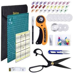 lot 17393 image: Medoga 104-Piece Rotary Cutter Set with Mat & Scissors