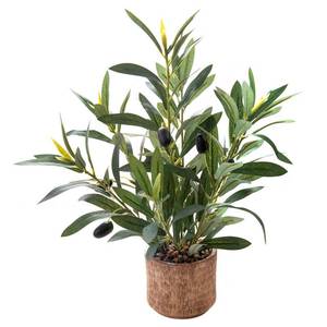 lot 17416 image: Ewtogift Artificial Olive Plant 12 Inch Terracotta Pot