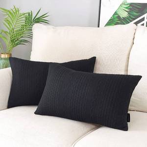 lot 18522 image: Booque Valley Rectangular Throw Pillow Covers, 12 x 20 inch, Black