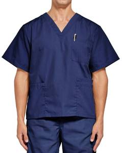 lot 18544 image: VOGRYE Mens Scrub Top V-Neck Navy Medium