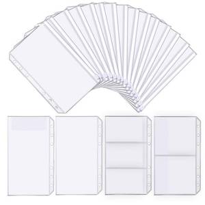 lot 18602 image: LeeLoon 32 Pc Binder Pockets A6 Size 6-Hole Zipper Pouch