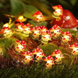 lot 18612 image: Coquimbo Mushroom Fairy Lights 10FT 30LED Battery Operated