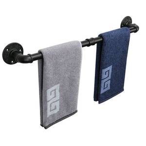 lot 18653 image: NearMoon Industrial Pipe Towel Bar 24 Inch Black