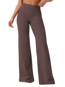 lot 18692 image: YEOREO Womens Straight Leg Yoga Leggings 35 Plum Brown L