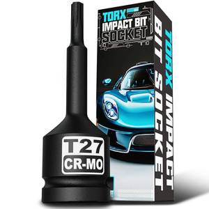 lot 18701 image: Aiourx 12 Drive T27 Torx Bit Socket, Cr-Mo Steel