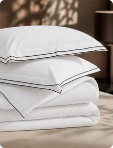 lot 18710 image: Bedsure PureWoven 100% Cotton Percale Duvet Cover King