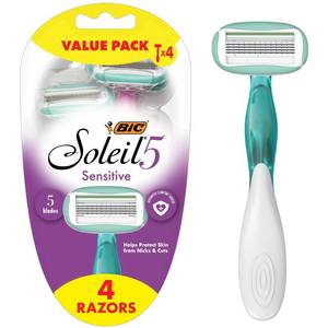 lot 18717 image: BIC Soleil 5 Sensitive Womens Disposable Razors 4-Pack