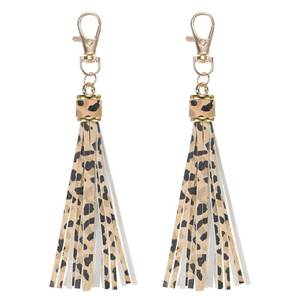 lot 18723 image: M METERXITY PU Leather Tassel 2-Pack Leopard Print