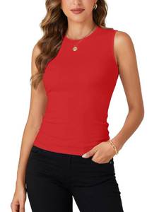 lot 18738 image: Rooscier Womens Racerback Tank Top Red X-Small