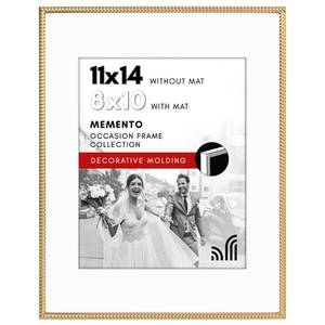 lot 19282 image: Americanflat 11x14 Rope Picture Frame - Gold Metal