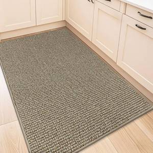 lot 19298 image: BEQHAUSE Kitchen Rug 32 x 48 Non-Slip Light Beige