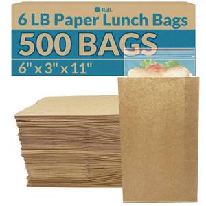 lot 19299 image: Reli. Brown Paper Lunch Bags 500 Count 6lb