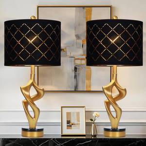 lot 19303 image: Ruzectt 29 Sculptural Resin Table Lamps Set of 2