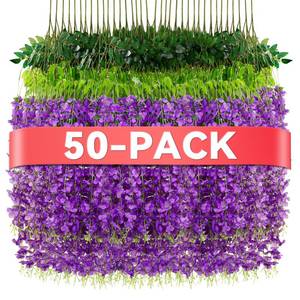 lot 19317 image: Alotiki Purple Wisteria Hanging Flowers, 50 Pack