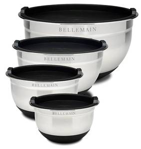 lot 19326 image: Bellemain Stainless Steel Mixing Bowls with Lids - 4 Piece Set