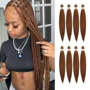 lot 20340 image: DIFUNEE Pre-Stretched Braiding Hair 24 Inch 8 Pack Brown