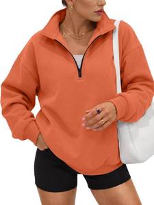 lot 20350 image: Trendy Queen Womens Oversized Quarter Zip Fleece Sweatshirt Large