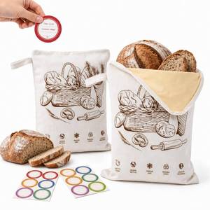 lot 20361 image: Rhennbowe Beeswax Bread Bag XL 17x13 L-Zipper
