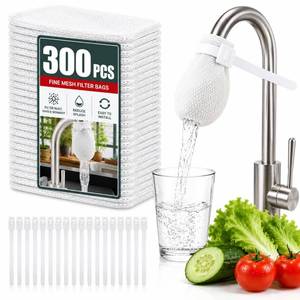 lot 20401 image: BUXUNA Faucet Filter Bags 300PC with Reusable Straps