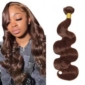lot 20404 image: NiegMeag Human Hair Bundles Color 4 Body Wave 16 Inch (2 PIECES ONLY)
