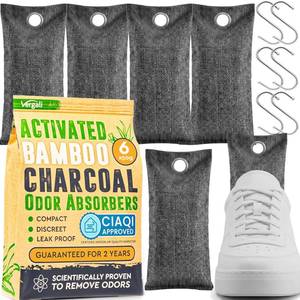 lot 20484 image: Vergali Activated Charcoal Odor Absorber Bags, 6-Pack