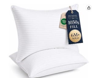 lot 17372 image: Beckham Hotel Collection Down Hybrid Pillow Twin Pack Queen
