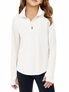 lot 1000 image: Girls Athletic Long Sleeve Quarter Zip Shirt 140
