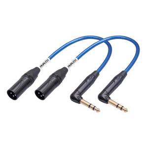lot 1015 image: HUALEU 14 TRS to XLR 3-Pin Male Audio Cable 1FT 2-Pack