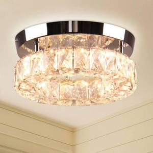lot 1564 image: 9.8 Round Crystal Flush Mount Ceiling Light