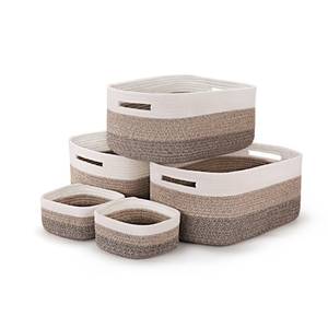 lot 1583 image: Vireth Haus 5 Pack Storage Baskets for Shelves