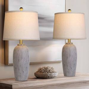 lot 1585 image: MOUVOVO 25 Ceramic Jar Table Lamps Set of 2
