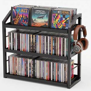 lot 1587 image: BMPUG 3-Tier CD Holder Steel Storage Rack 125 Capacity