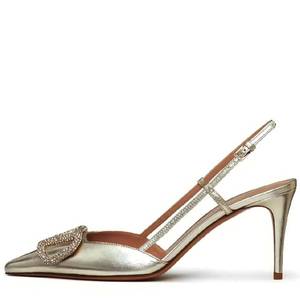 lot 1602 image: BlingQueen Womens Heeled Slingback Sandals Size 8.5