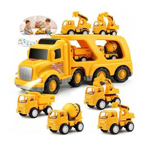 lot 1620 image: Nicmore 5-in-1 Construction Truck Toy Set with Sound & Lights